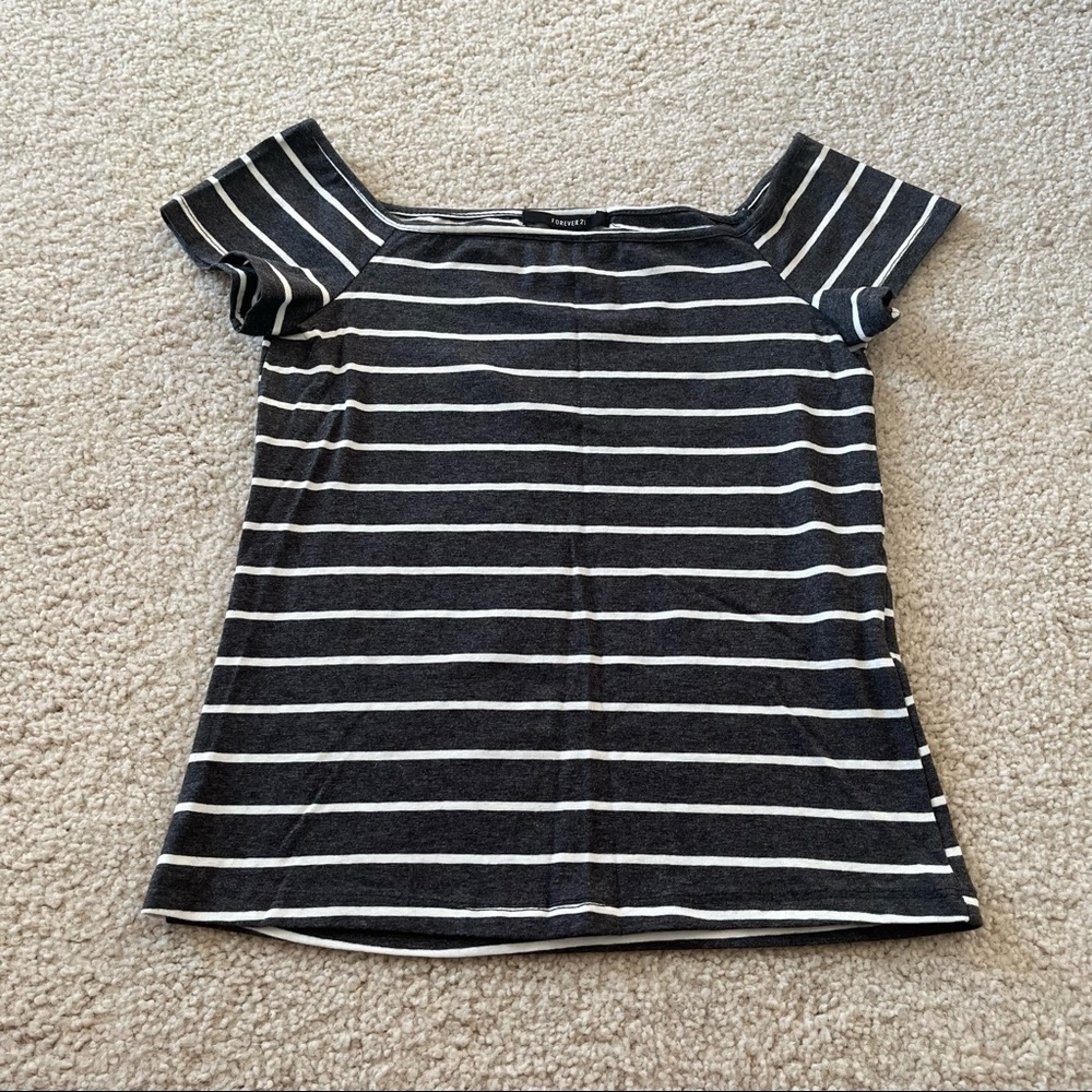 Striped Off the Shoulder Top